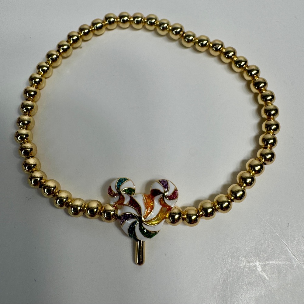 NWT Baublebar Disney Character Bite Pisa 4mm Bracelet lollipop Mickey Mouse head